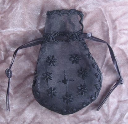 Black Lace with Embroidery Pendulum Pouch