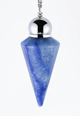 Blue Quartz Crystal Faceted Cbr Dowsing Pendulum cc - Click Image to Close