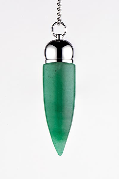 Green Aventurine Crystal Stainless Steel Cbr Divination Pendulum