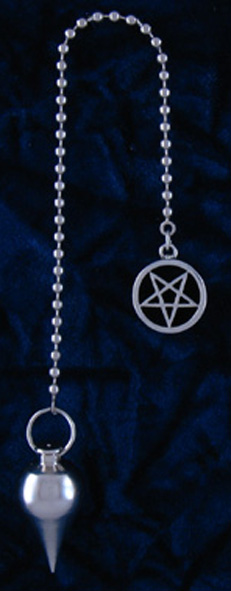 Pentagram Silver Brass Teardrop Divination Pendulum bc - Click Image to Close