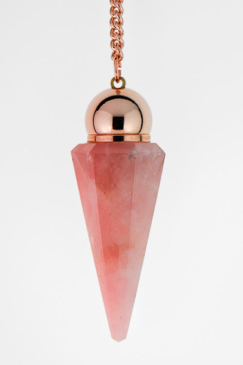 Rose Quartz Faceted Crystal Rose Gold Cbr Divination Pendulum cc