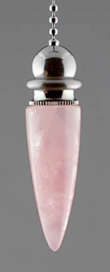 Rose Quartz Crystal Cone Silver Cbr Divination Pendulum Cbc