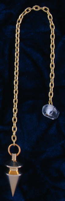 Topper Gold Dowsing Pendulum Crystal